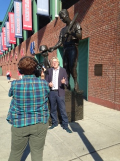 Peter Jones filming in Boston